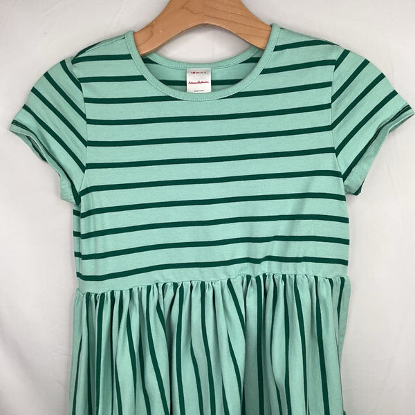 Size 10 (140): Hanna Andersson Two Tone Green Striped Dress