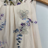 Size 10: Zara Creme/Purple Flowers Sleeveless Dress NEW w/ Tags