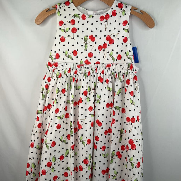 Size 10: Lola + The Boys White/Black/Reds Cherries/Dots Sleeveless Dress