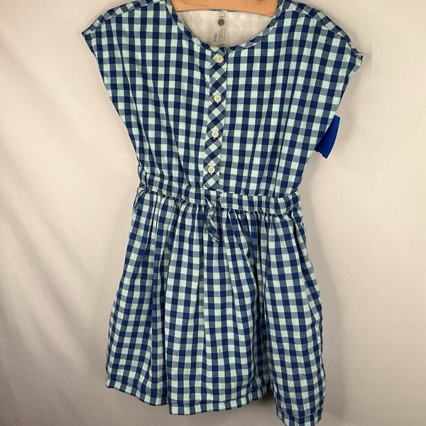 Size 6-7: Primary Two Tone Blue Gingham Dress