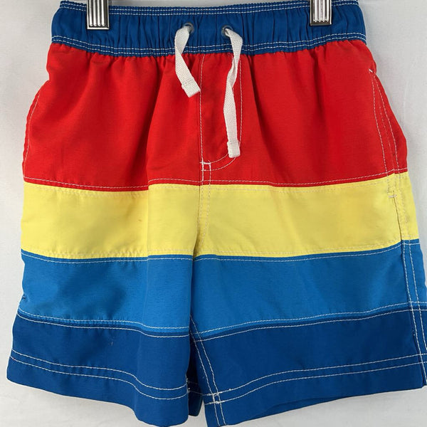 Size 5 (110): Hanna Andersson Blue/Red/Yellow Swim Shorts