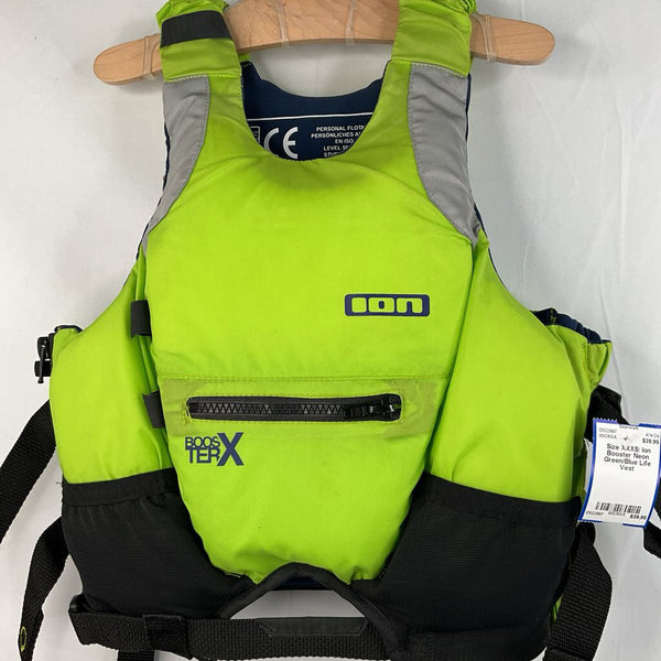 Size XXXS: Ion Booster Neon Green/Blue Life Vest