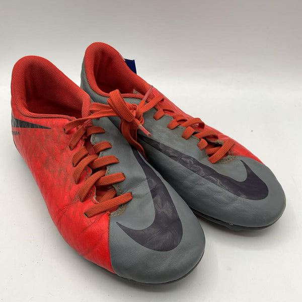 Size 4Y: Nike Red/Grey Lace-Up Cleats