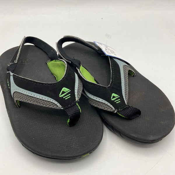 Size 7-8: Reef Black/Green Flip Flops