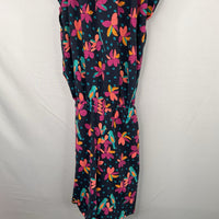 Size 10: Tea Navy/Colorful Flowers Shorty Romper
