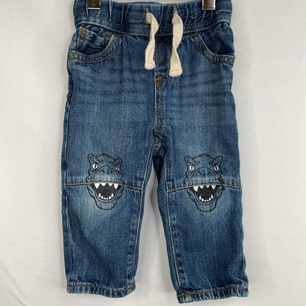 Size 12m: Gap Blue/Black Dinos Denim Drawstring Jeans
