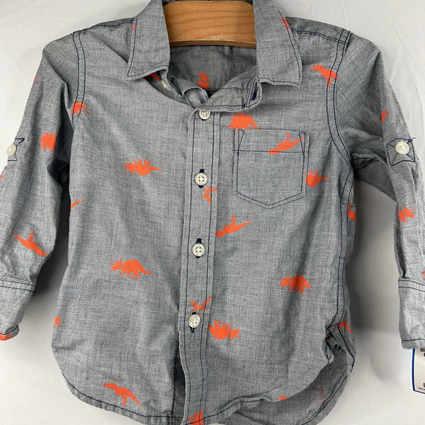 Size 18-24m: Gap Blue/Orange Dinos Button-Up Shirt