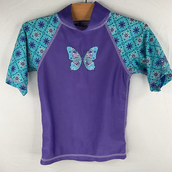Size 3: UV Skinz Purple/Blue Butterflies Rash Guard Shirt