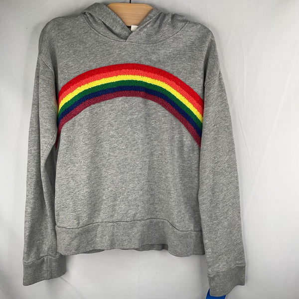 Size 6-7: Crewcuts Grey/Rainbow Pullover Hoodie
