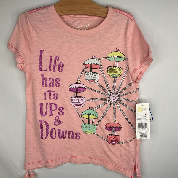 Size 6-7: Peek Pink/Colorful Ferris Wheels T-Shirt NEW w/ Tags