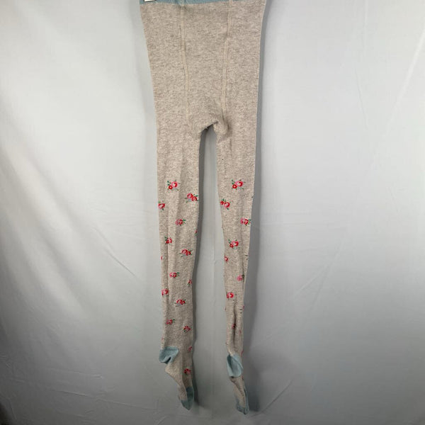 Size 6-7: Boden Grey/Colorful Flowers Knit Tights
