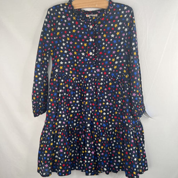 Size 6-7: Crewcuts Navy/Colorful Stars Long Sleeve Dress