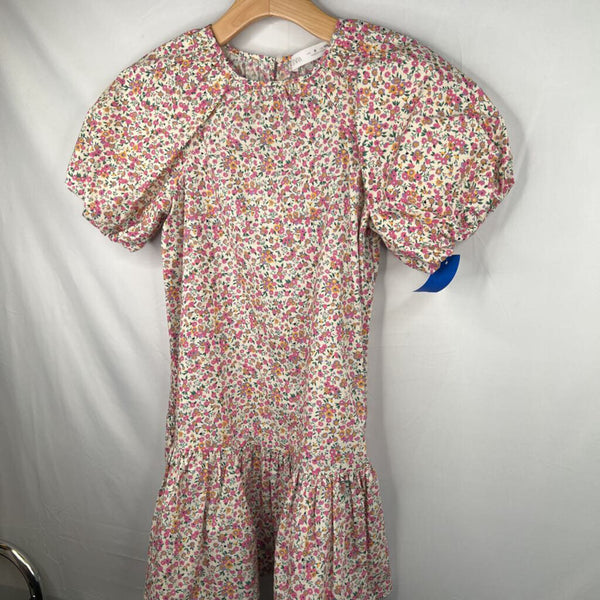 Size 9: Zara Creme/Colorful Flowers Dress