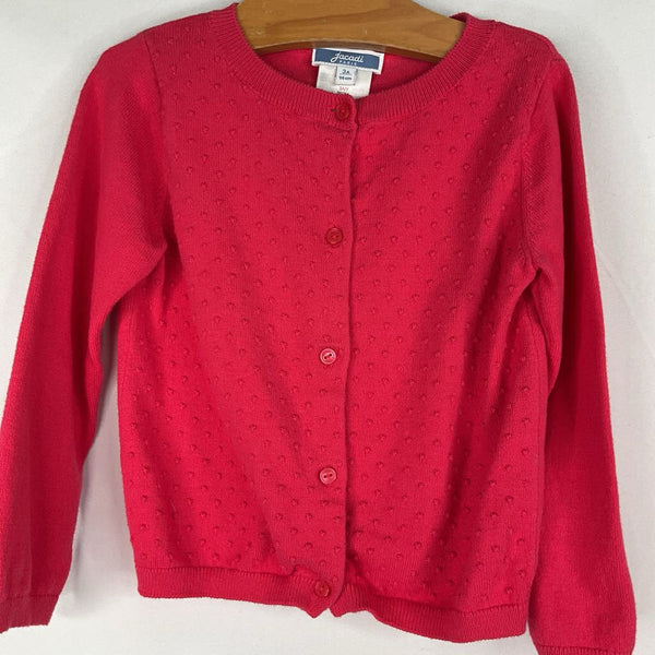 Size 3: Jacadi Pink Textured Button-Up Cardigan