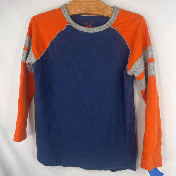 Size 5-6: Boden Navy/Orange/Grey Long Sleeve Shirt