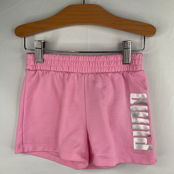Size 5-6: Puma Pink/Silver Logo Shorts