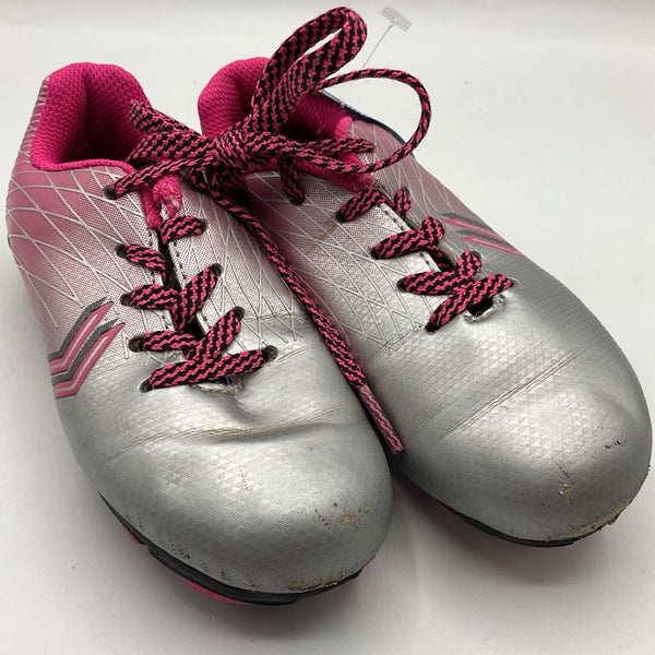 Size 10: DSG Pink/Silver Lace Up Soccer Cleats