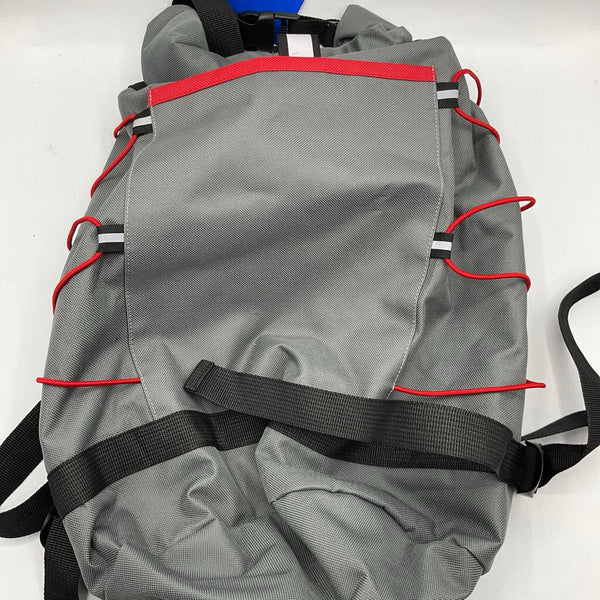 Grey/Red Trim Roll Top Backpack