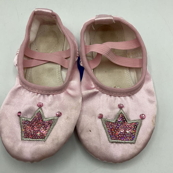 Size 7: Pink Sequin Crown Ballet Slippers