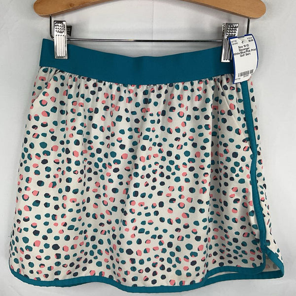 Size 10-12: Slazenger White/Blue/Pink Print Golf Skirt