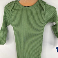 Size 0-3m: Spearmint Love Green Ribbed Nighty