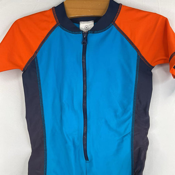 Size 3 (90): Hanna Andersson Blue/Orange Rash Guard Suit REDUCED