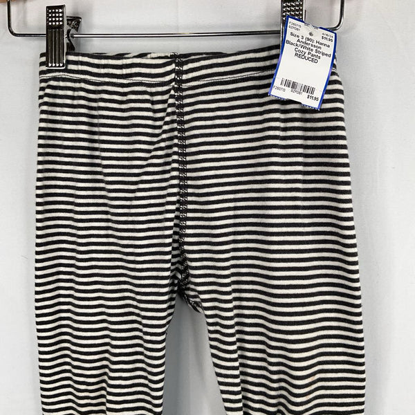 Size 3 (90): Hanna Andersson Black/White Striped Cozy Pants REDUCED