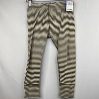 Size 3 (90): Hanna Andersson Green/White Striped Cozy Pants