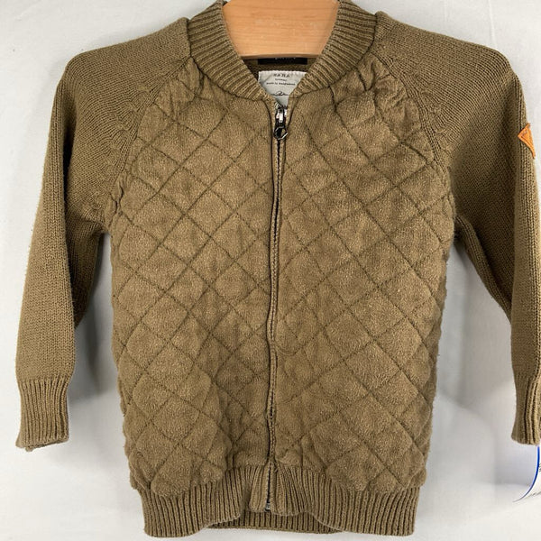 Size 18-24m: Zara Green Quilted Zip-Up Sweater REDUCED