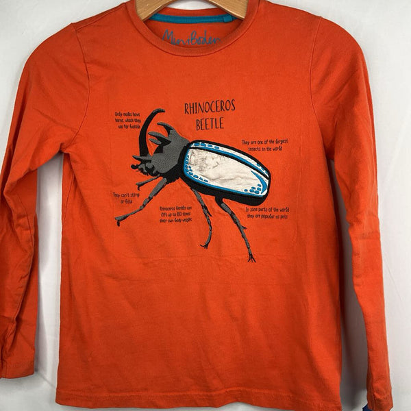 Size 8-9: Boden Orange/Grey/Blue Rhinoceros Beetle Long Sleeve Shirt REDUCED