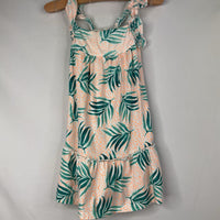 Size 3-4: Zara White/Green/Orange Dots/Tropical Leaves Sun Dress