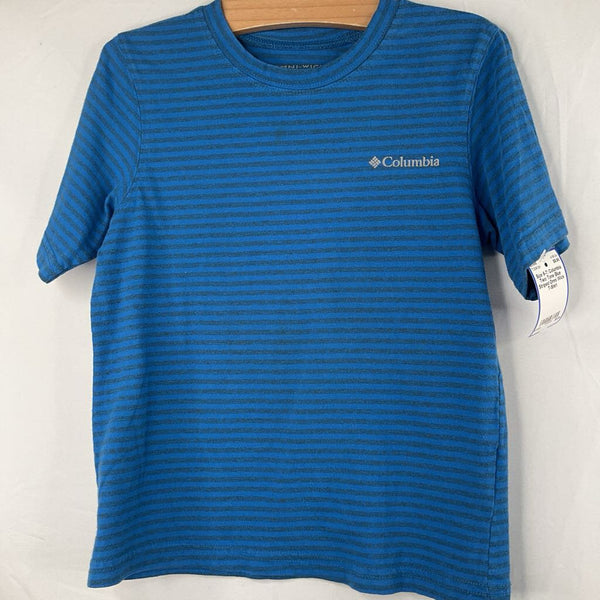 Size 6-7: Columbia Two Tone Blue Striped Omni Wick T-Shirt