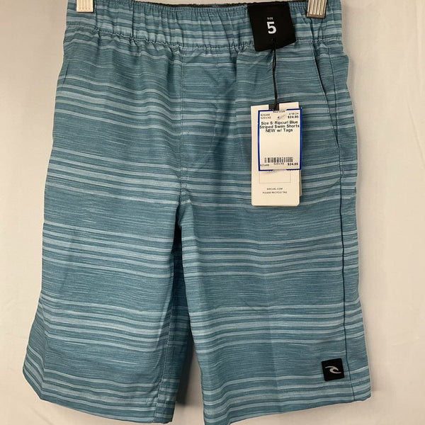 Size 5: Ripcurl Blue Striped Swim Shorts NEW w/ Tags