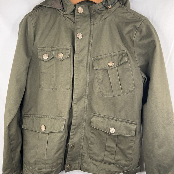 Size 10-12: Wenyen Green Utility Zip-Up Coat