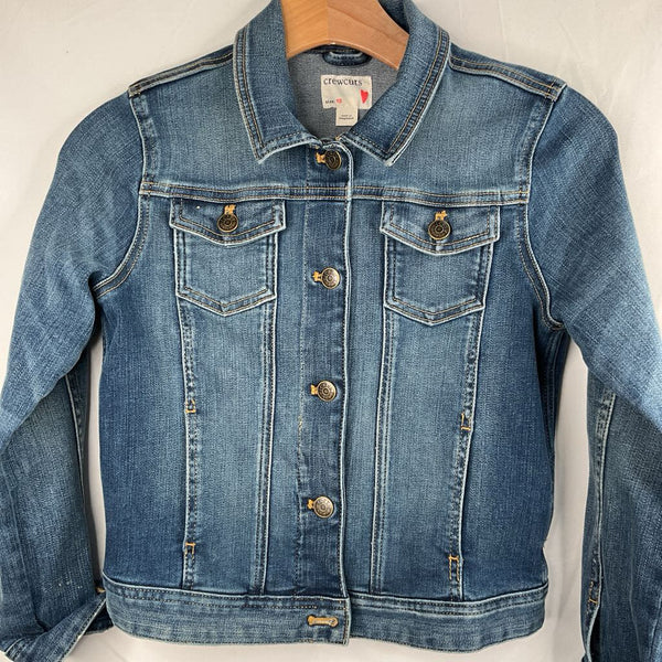 Size 10: Crewcuts Blue/Orange Heart Applique Denim Jacket
