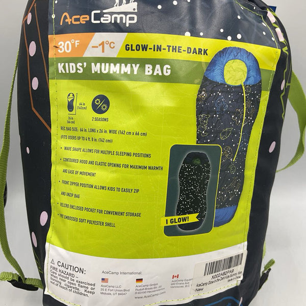 Ace Camp Glow In The Dark Mummy Bag