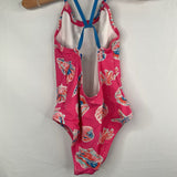 Size 4: Hatley Pink/Colorful Shell Pattern 1pc Swimsuit