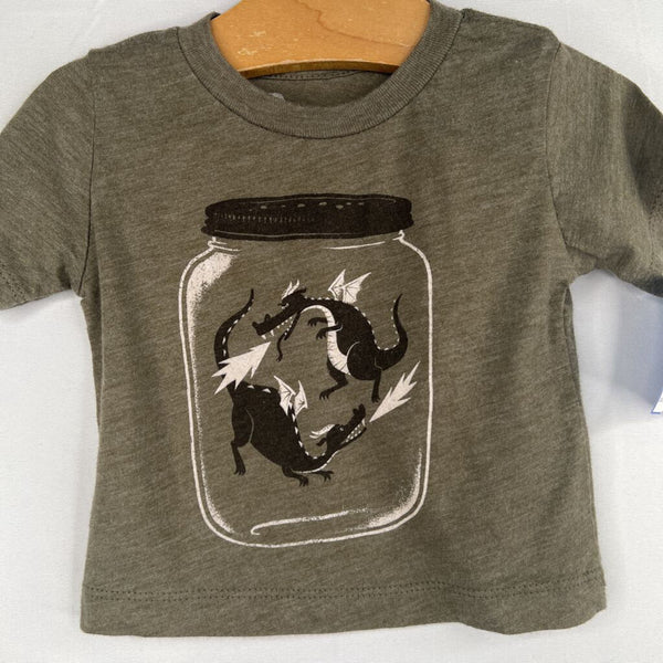 Size 3-6m: Factory 45 Grey/Black Jar Of Dragons Print Shirt