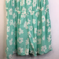 Size 12-14: O'Neill Turquoise White Flower Short Sleeve Short Romper