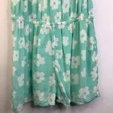 Size 12-14: O'Neill Turquoise White Flower Short Sleeve Short Romper