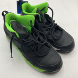 Size 2Y: Nike Air Jordan Black/White/Green Trim Lace-Up Sneakers