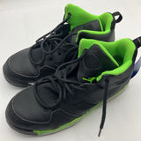 Size 2Y: Nike Air Jordan Black/White/Green Trim Lace-Up Sneakers