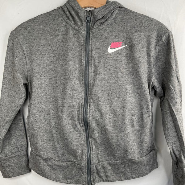 Size 10: Nike Grey Heathered Zip-Up Hoodie