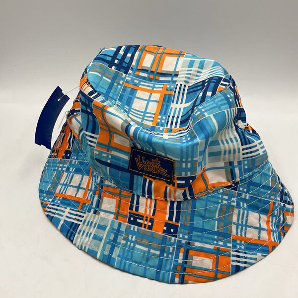 Size OS: UV Skinz Blue/Orange/White Plaid Reversible Sun Hat
