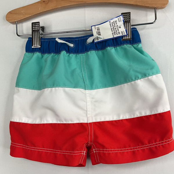Size 18-24m (80): Hanna Anderson Red/White/Blue Stripes Swim Shorts