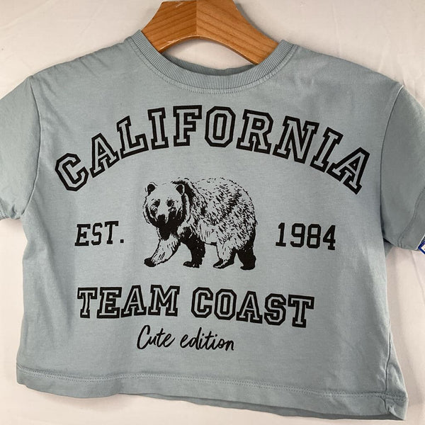 Size 8-9: Zara Blue/Black California Bear Cropped T-Shirt