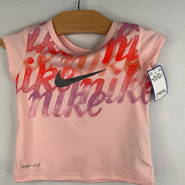 Size 2: Nike Pink/Colorful Logo Dri-Fit T-Shirt