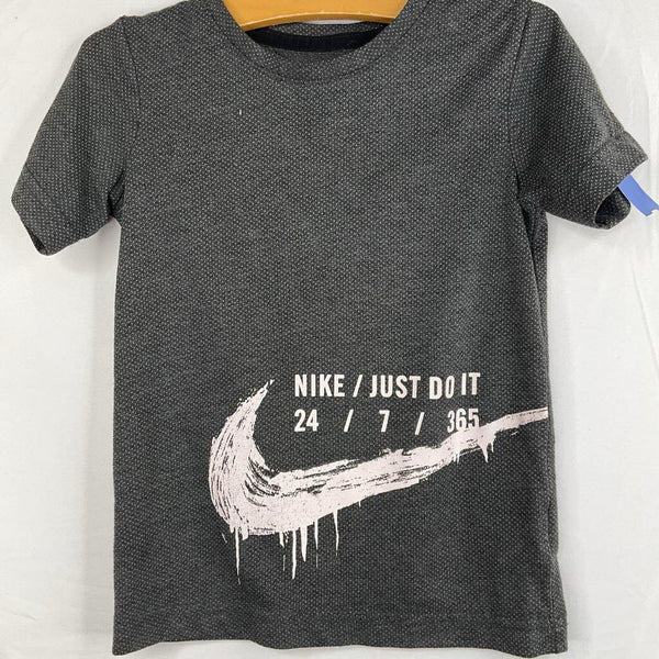 Size 4: Nike Grey/White Swoop 'Just Do It' T-hirt