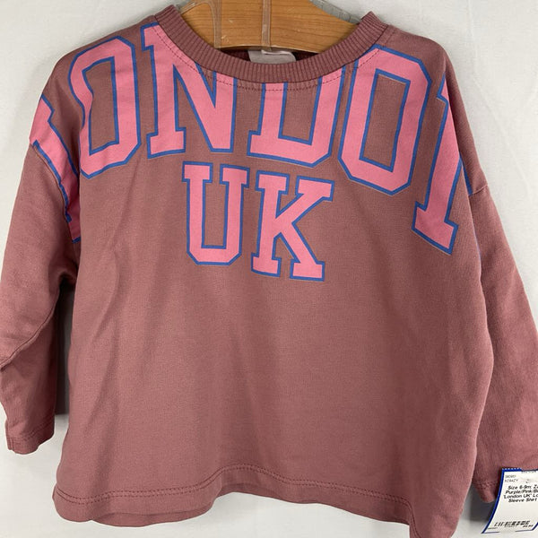 Size 6-9m: Zara Purple/Pink/Blue 'London UK' Long Sleeve Shirt