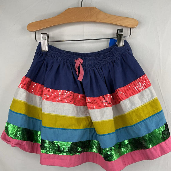 Size 5-6: Boden Blue Colorful/Sequin Striped Skirt